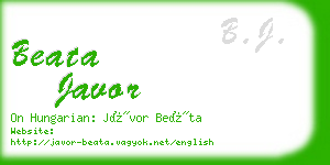 beata javor business card